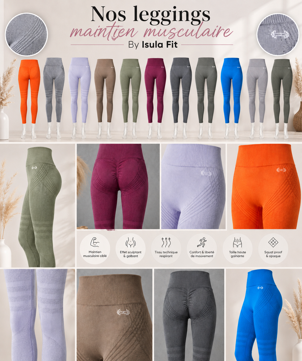 Legging Maintien Musculaire & Anti-Cellulite
