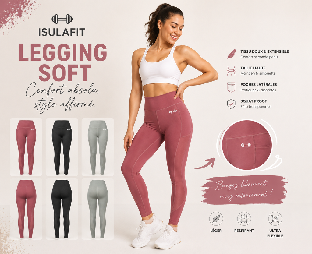 Legging Soft | Inserts Tulle Ventilé | ISULA FIT